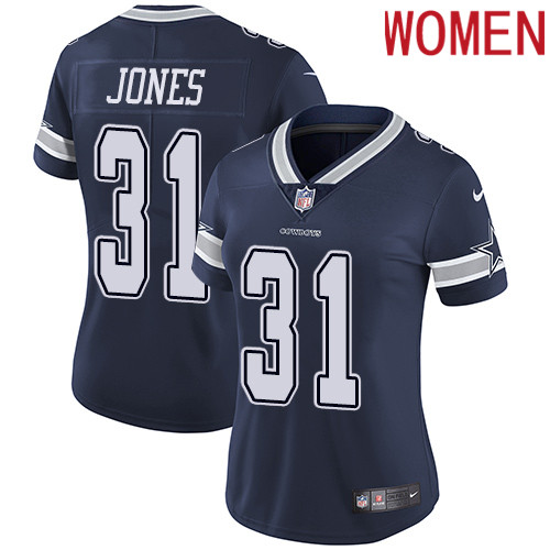 2019 Women Dallas Cowboys #31 Jones blue Nike Vapor Untouchable Limited NFL Jersey style 2->women nfl jersey->Women Jersey